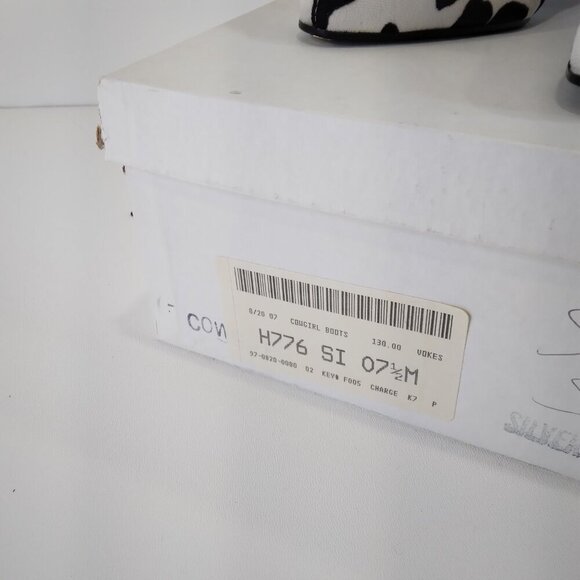 Proxy White and Black Fabric Stretch Animal Print Cowgirl Boots Size 7.5 - Picture 4 of 15